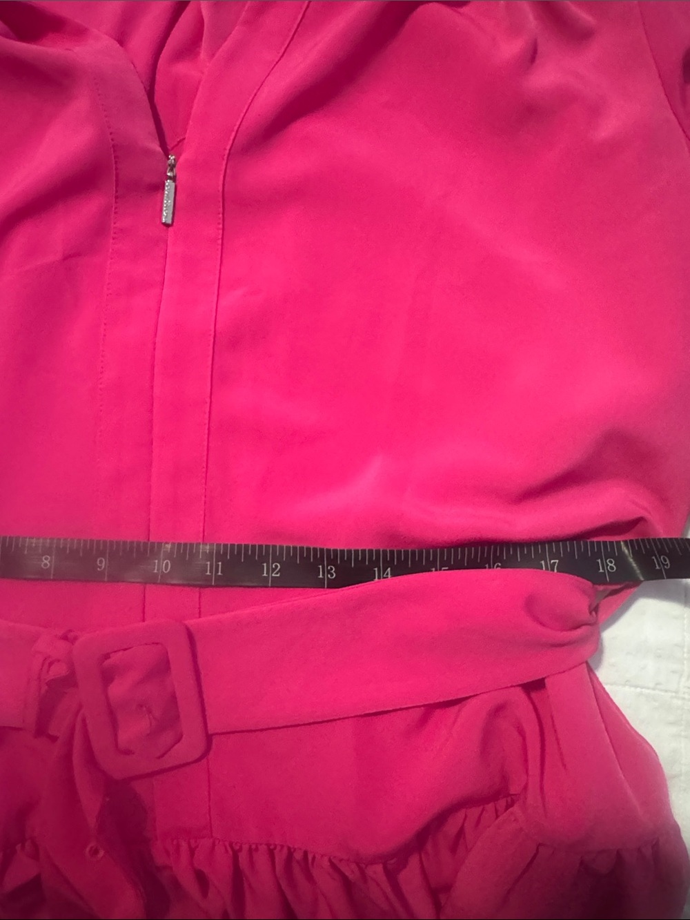 Karl Lagerfeld Hot Pink Long Sleeve Belted Dress - Picture 10 of 16
